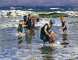 Edward Henry Potthast In the Surf painting